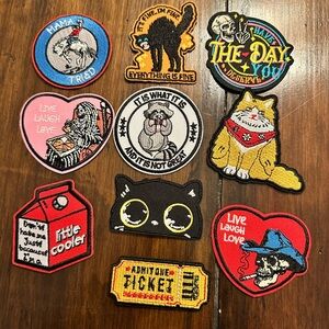 Assorted Embroidered Iron-On Patches - Colorful Graphic Set